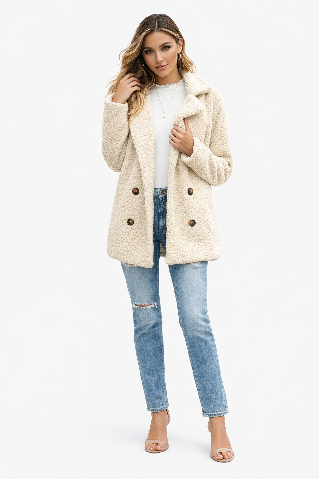 Soft Lapel Fluffy Jacket