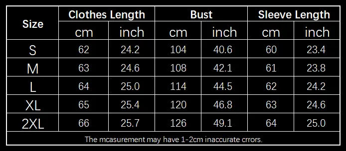 SIZE GUIDE inches