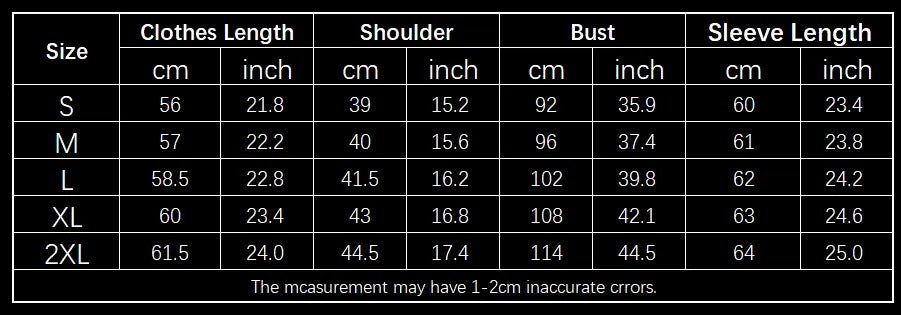 SIZE GUIDE inches