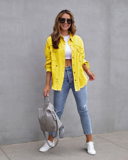 Distressed Shirt Jacket