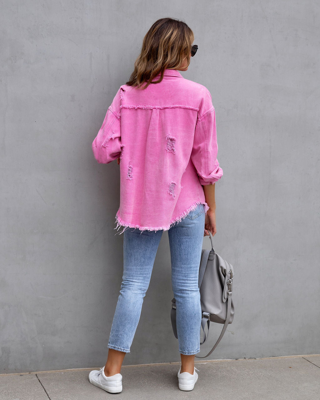 Distressed Shirt Jacket