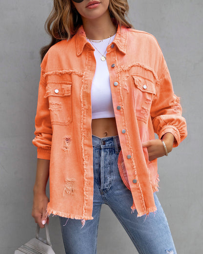 Distressed Shirt Jacket