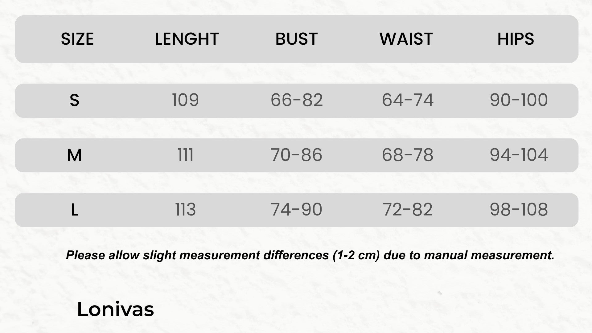 SIZE GUIDE cm