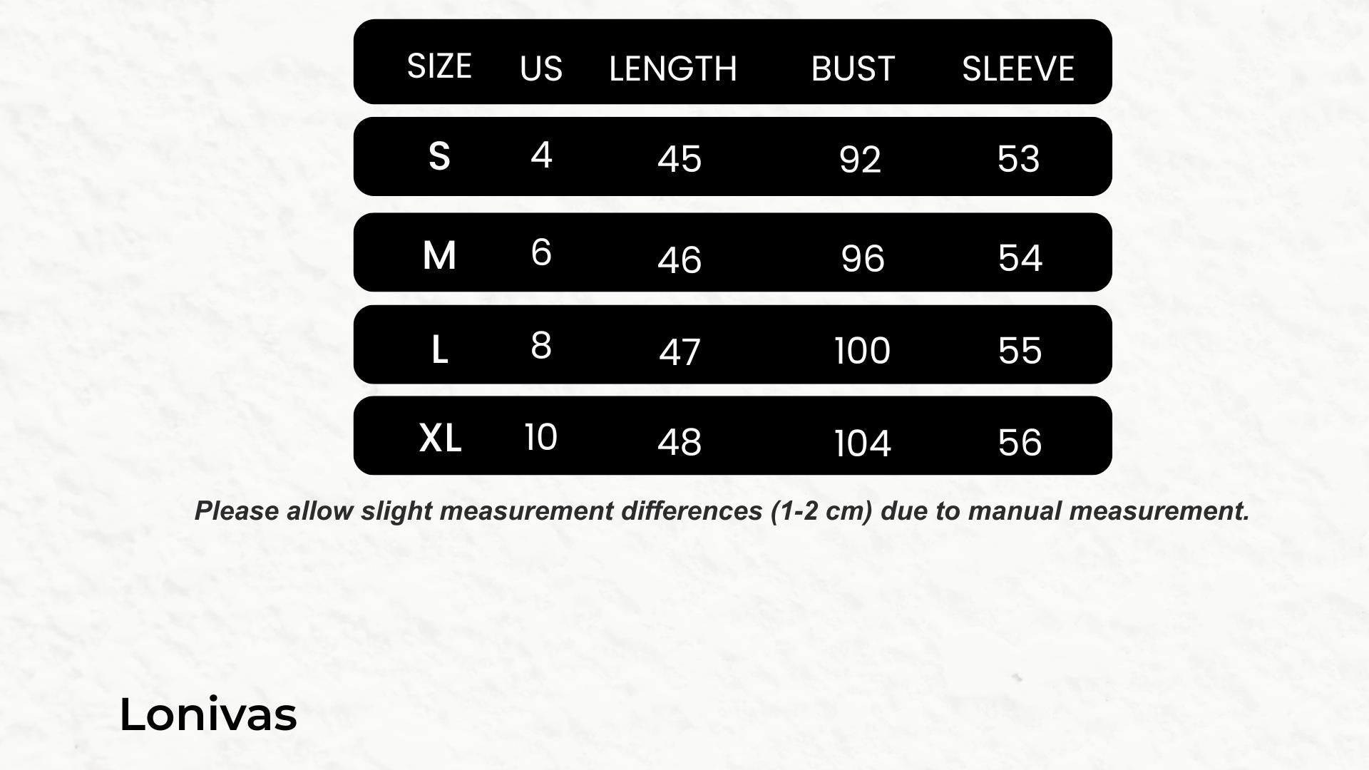 SIZE GUIDE cm
