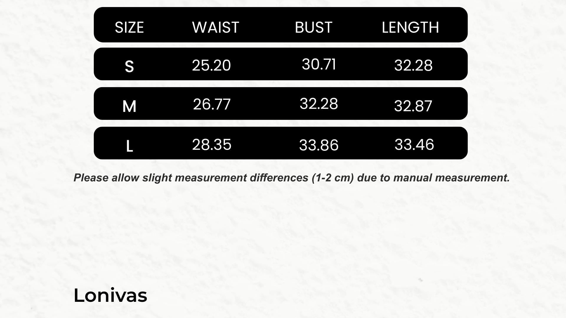 SIZE GUIDE inches