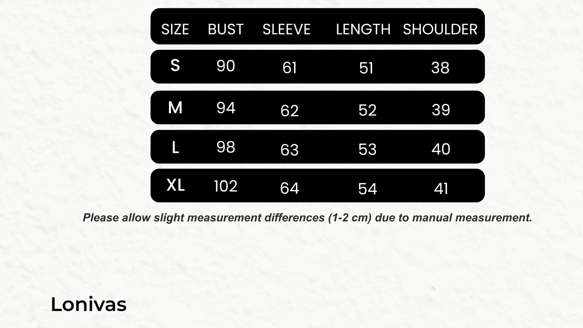 SIZE GUIDE cm