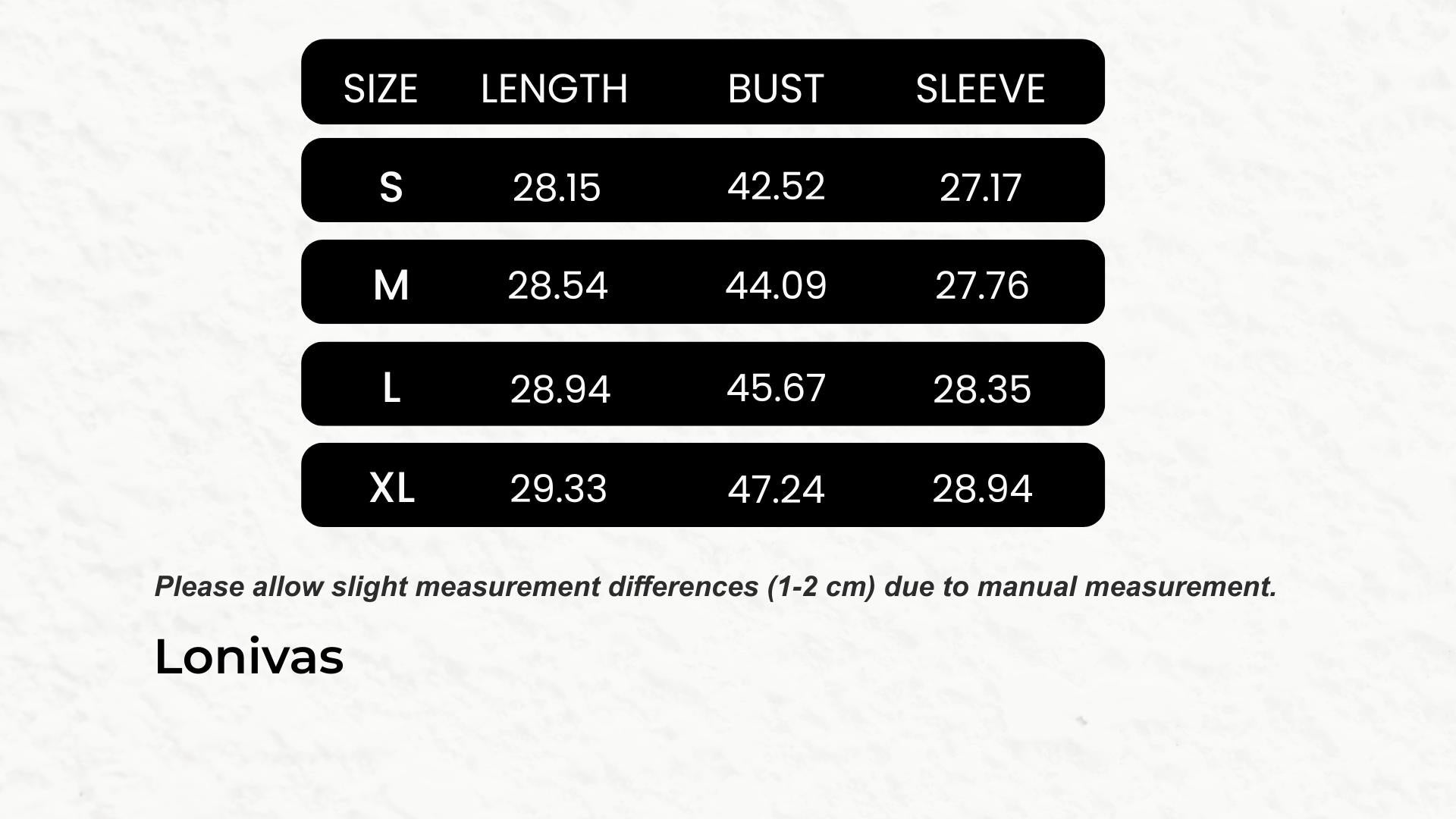 SIZE GUIDE inches