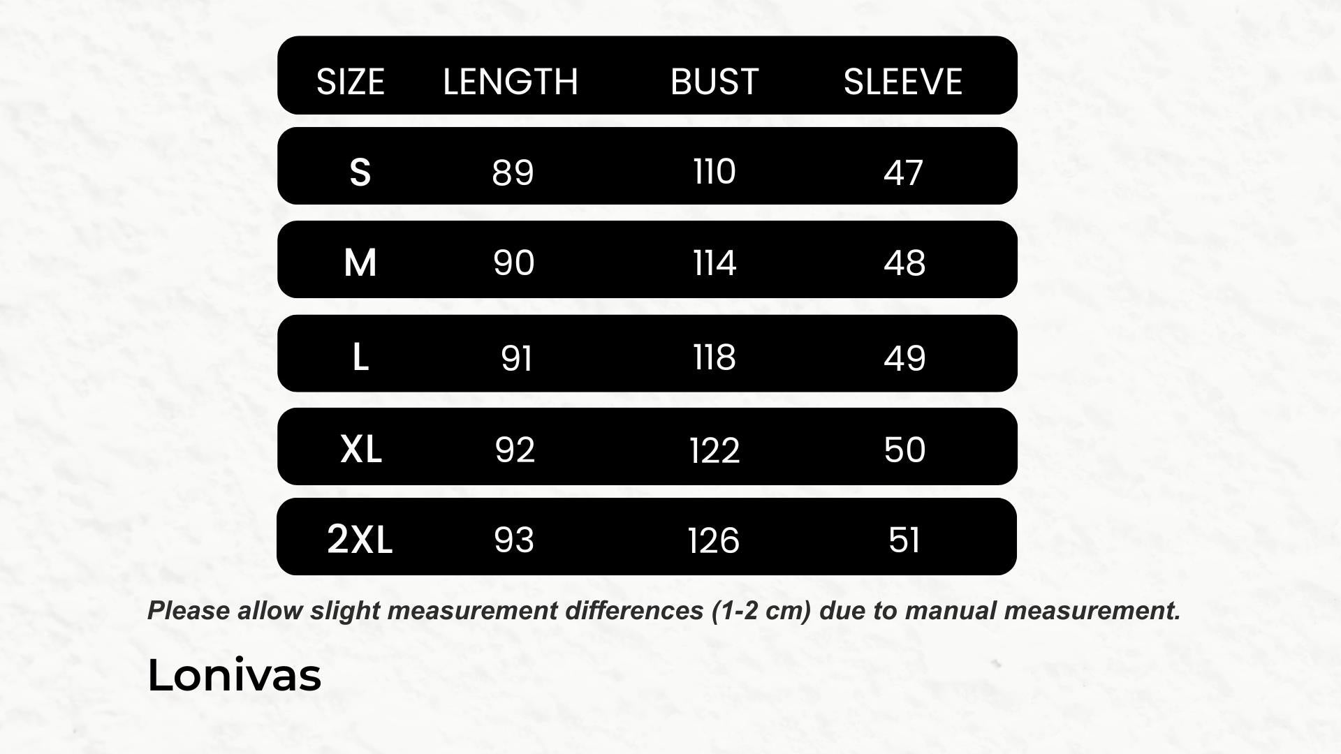 SIZE GUIDE cm
