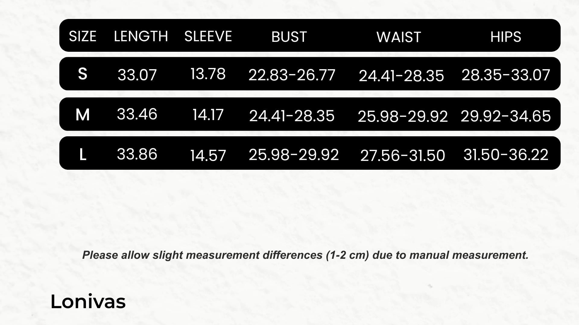 SIZE GUIDE inches