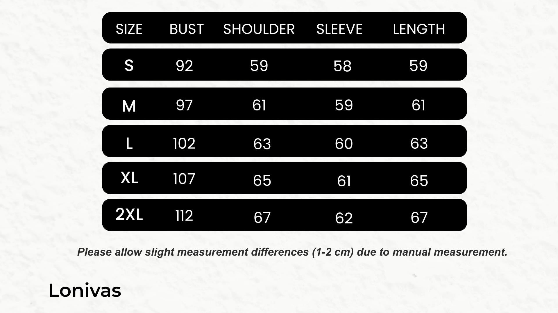 SIZE GUIDE cm