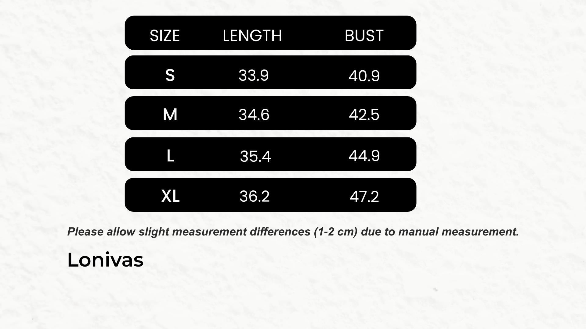 SIZE GUIDE inches