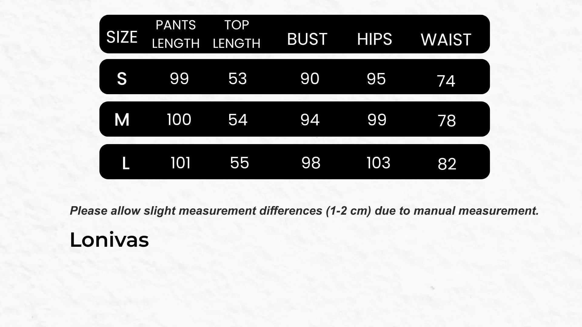 SIZE GUIDE cm