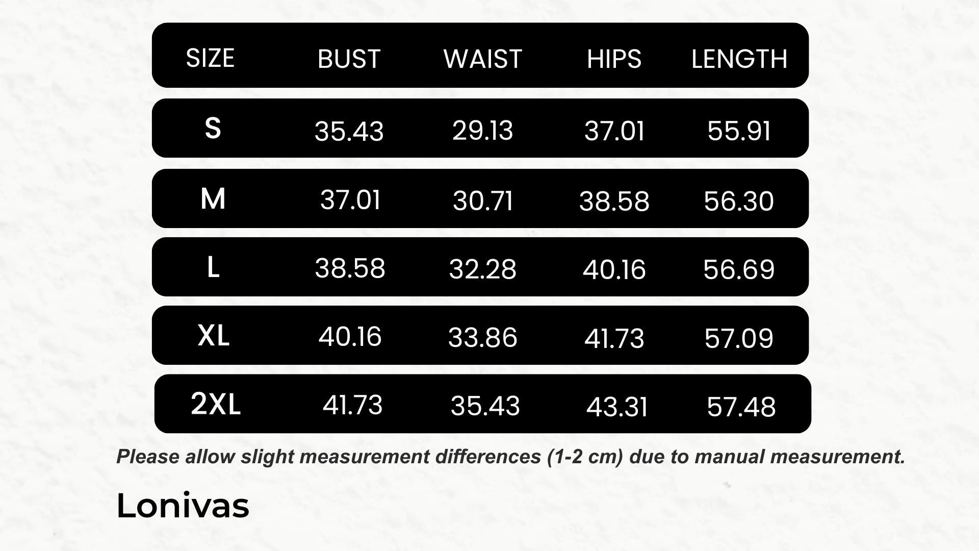 SIZE GUIDE inches