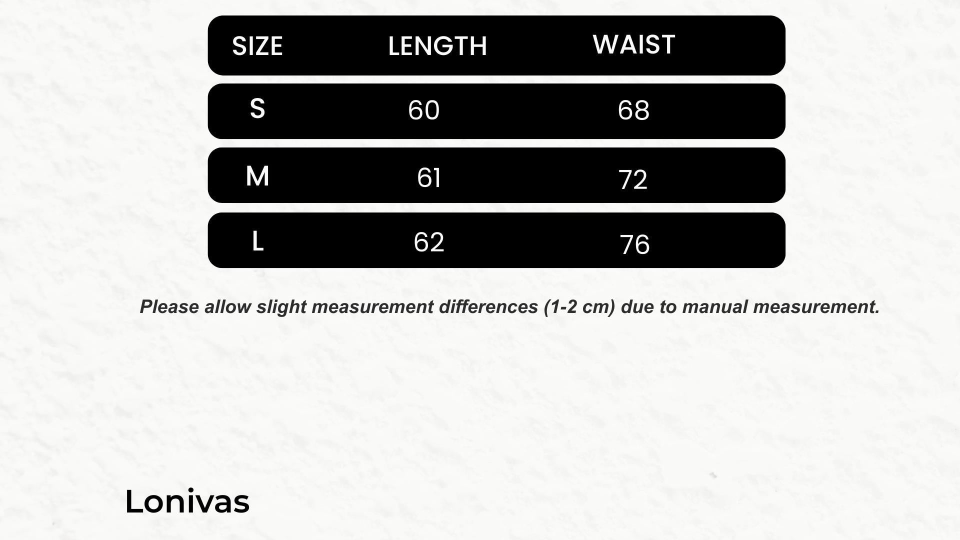 SIZE GUIDE cm