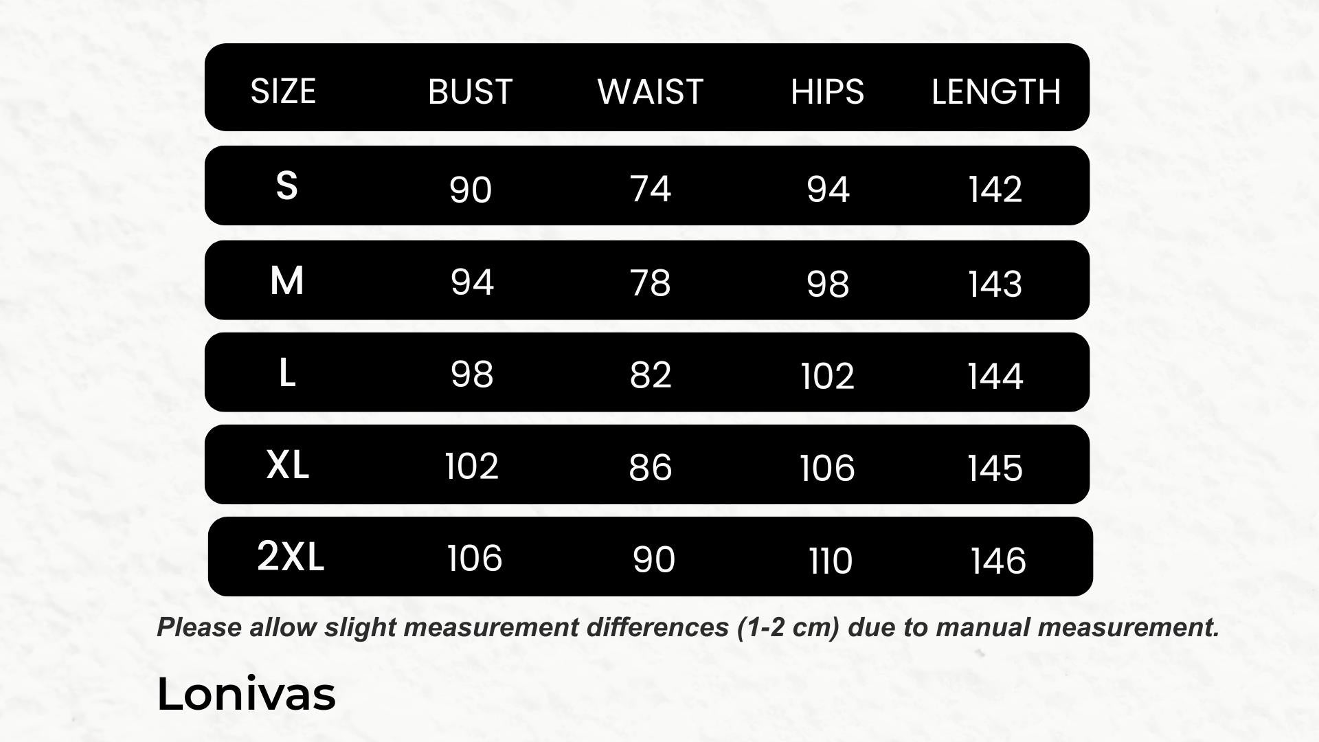 SIZE GUIDE cm