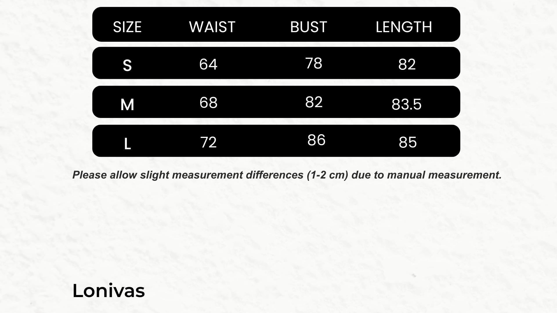SIZE GUIDE cm