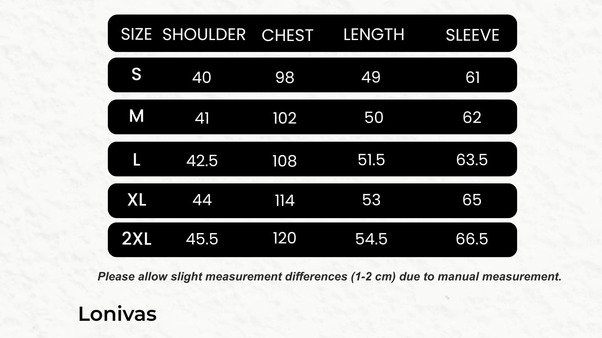 SIZE GUIDE cm