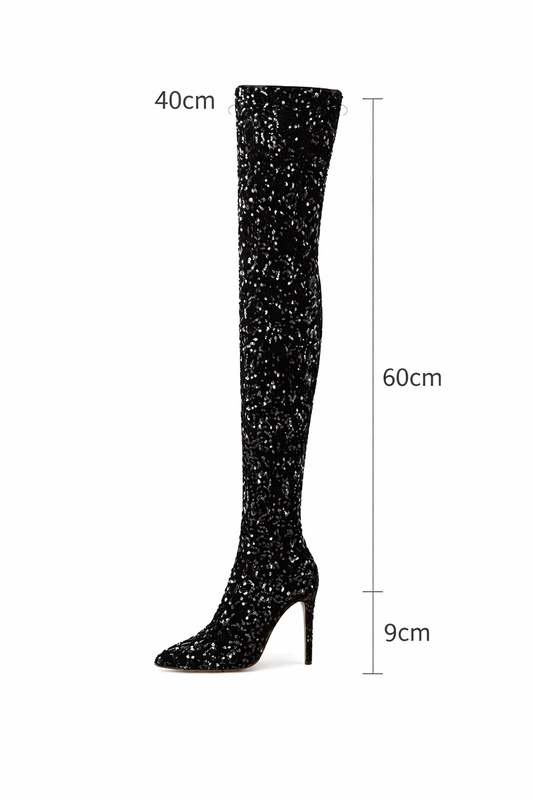 Crystal OverKnee Stiletto Boots