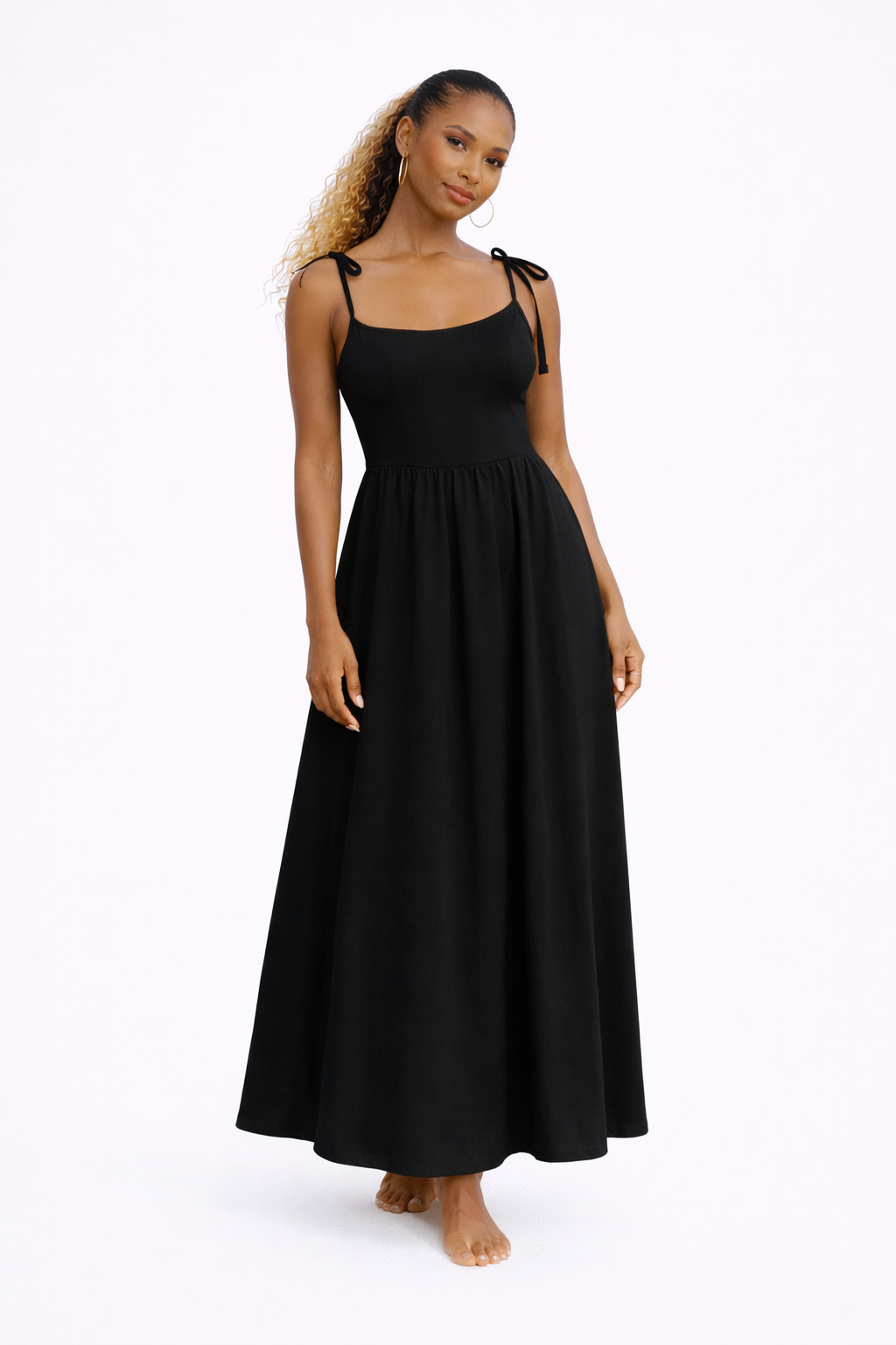 Backless V-Neck Maxi Dress