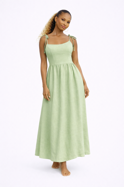 Backless V-Neck Maxi Dress