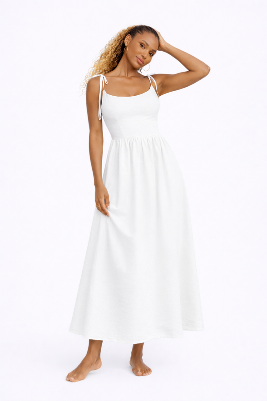 Backless V-Neck Maxi Dress