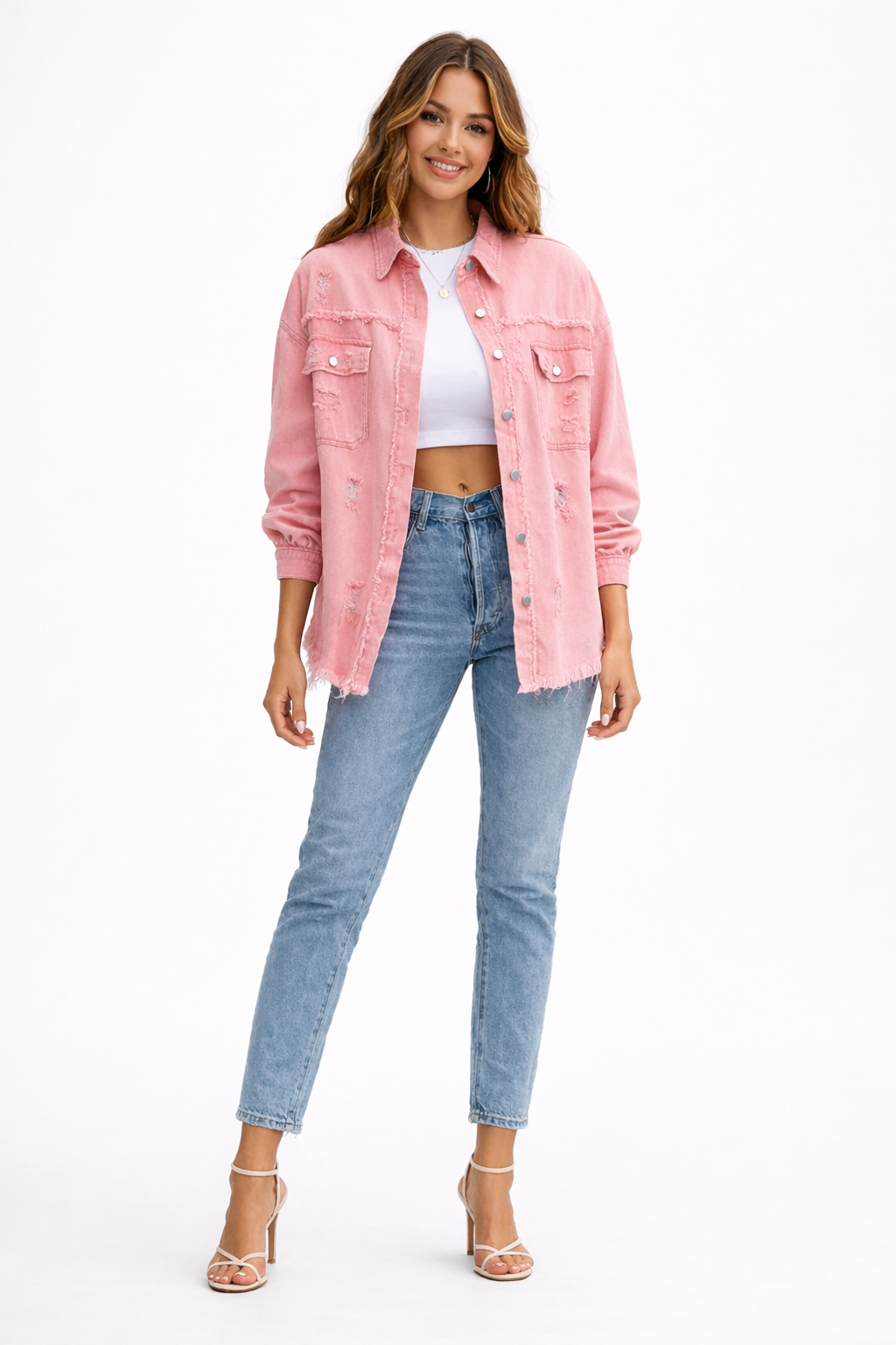 Distressed Shirt Jacket