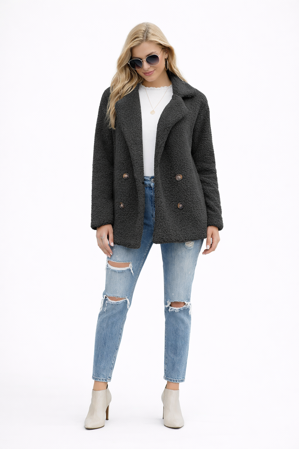 Soft Lapel Fluffy Jacket