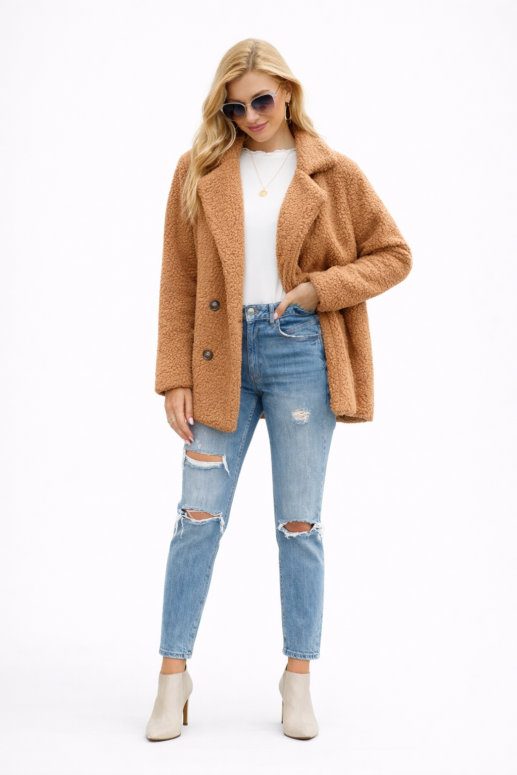 Soft Lapel Fluffy Jacket