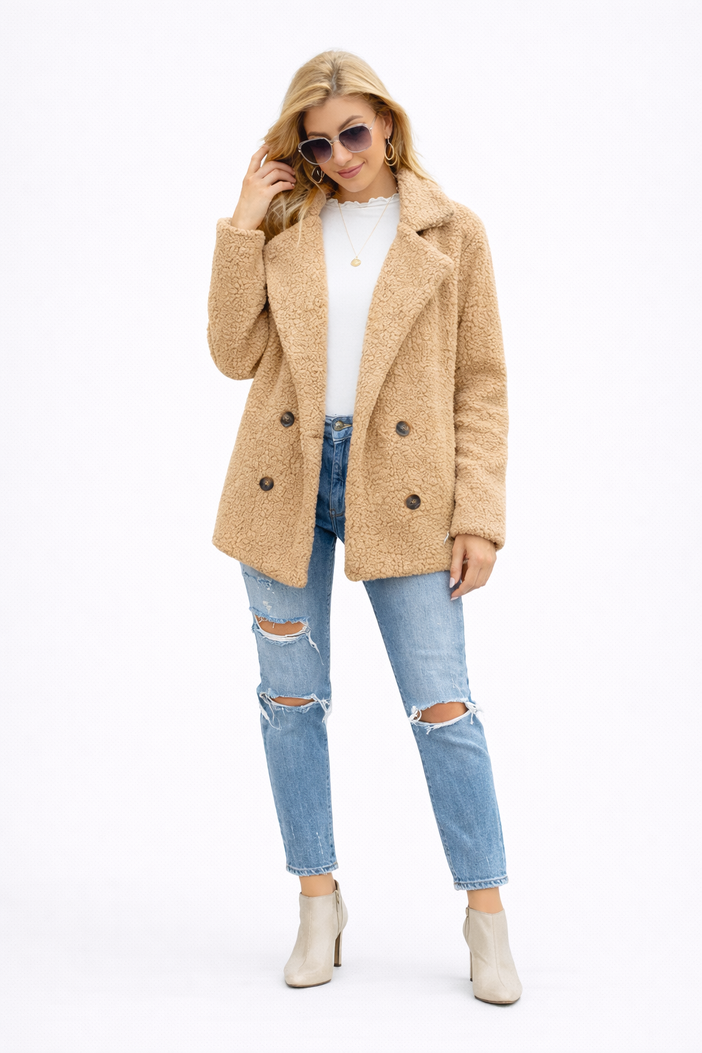 Soft Lapel Fluffy Jacket