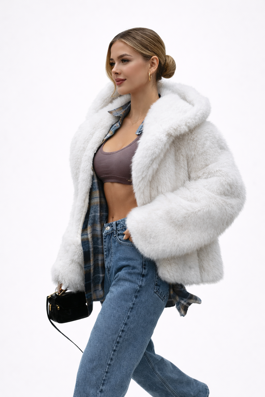 Faux Fur Hooded Jacket