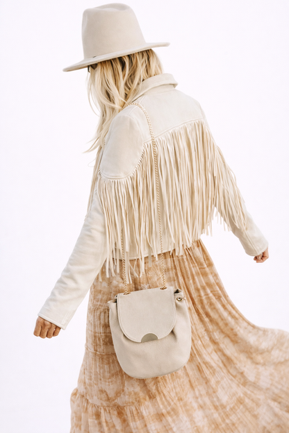 Faux Suede Fringe Jacket