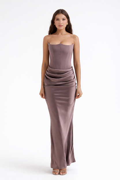 Sleek Satin Maxi Dress
