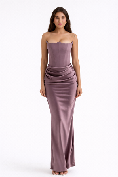 Sleek Satin Maxi Dress