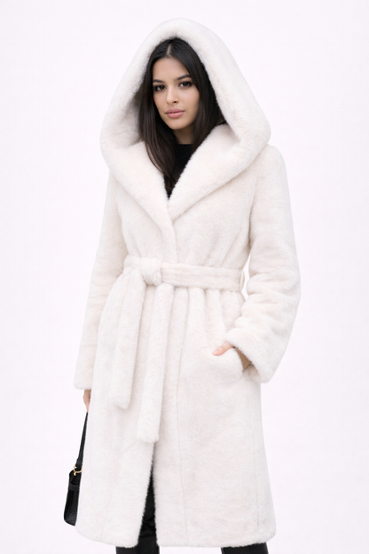 Hooded Faux Fur Coat