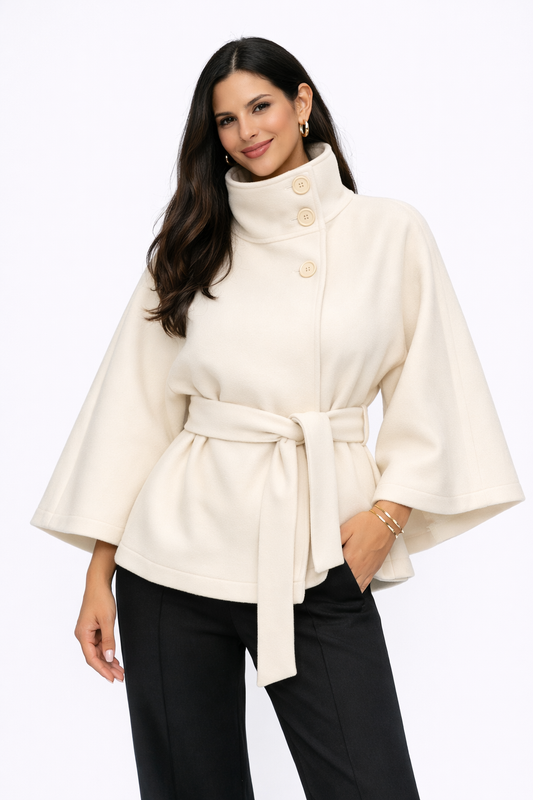 High-Neck Batwing Coat