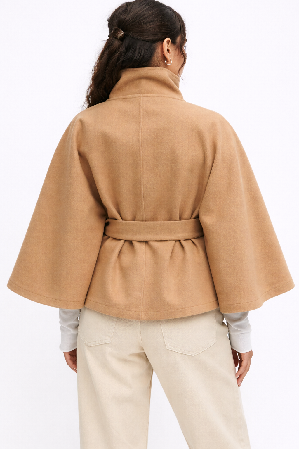 High-Neck Batwing Coat
