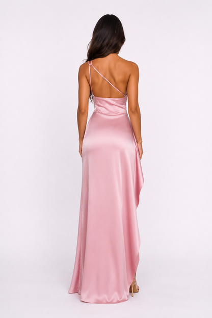 Satin One-Shoulder Dress