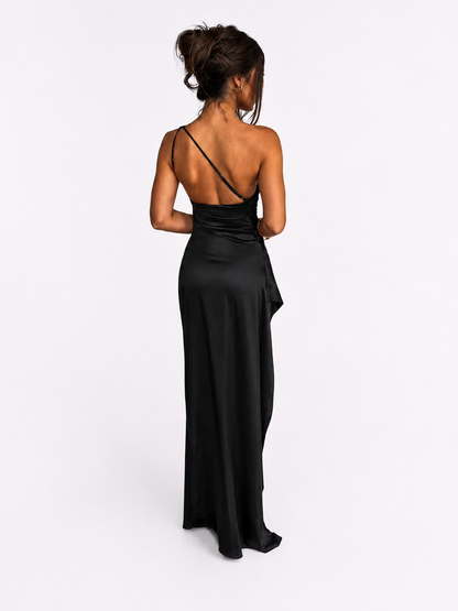 Satin One-Shoulder Dress