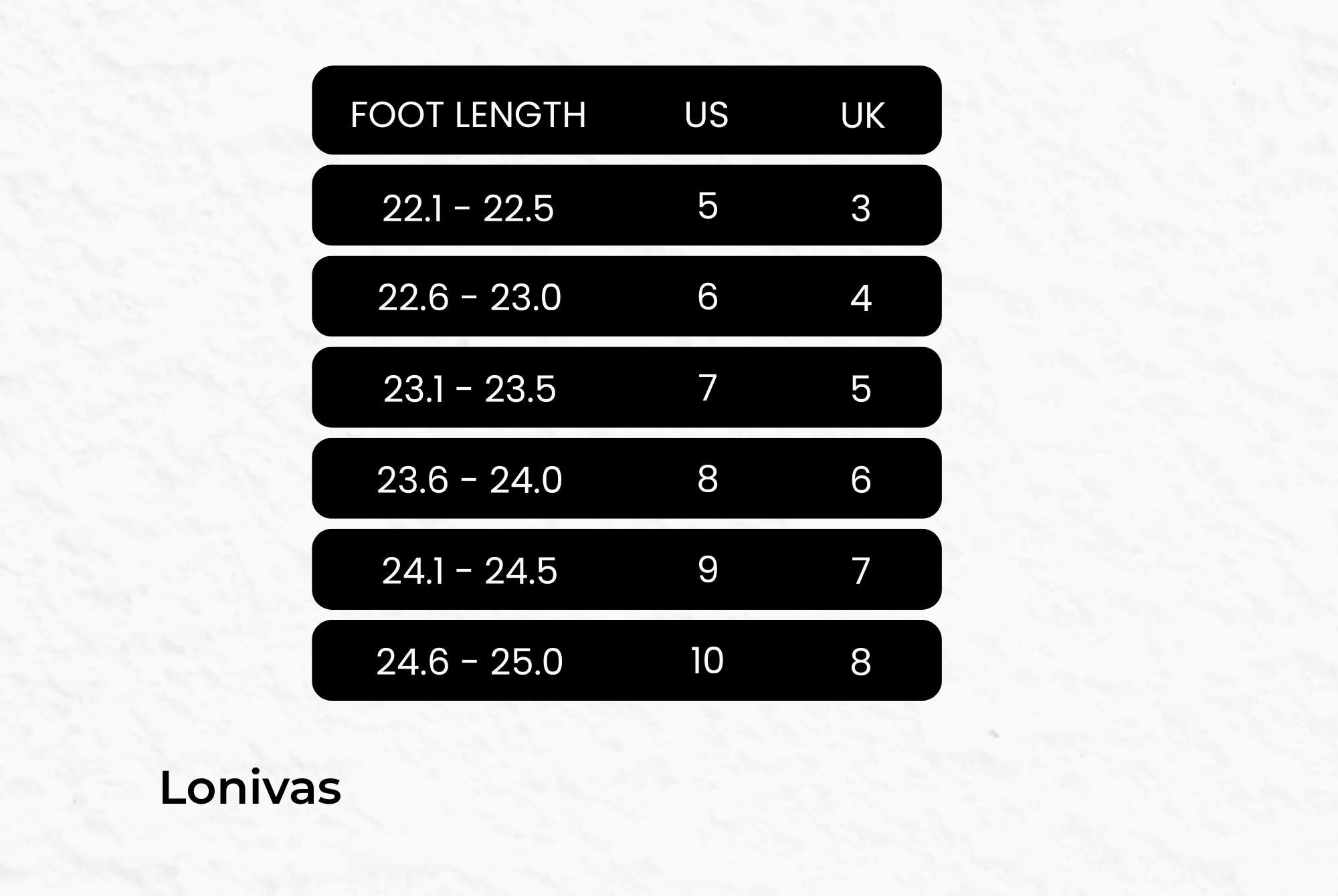SIZE GUIDE cm