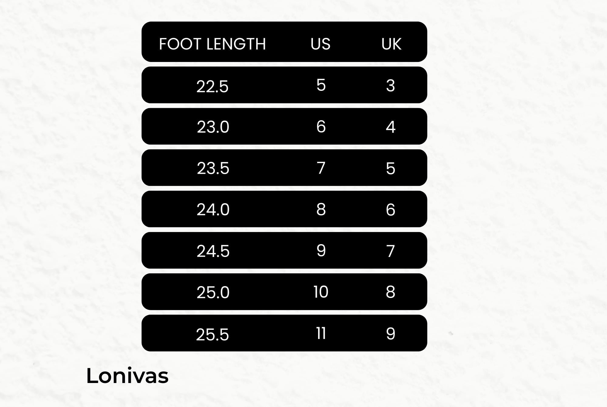 SIZE GUIDE cm