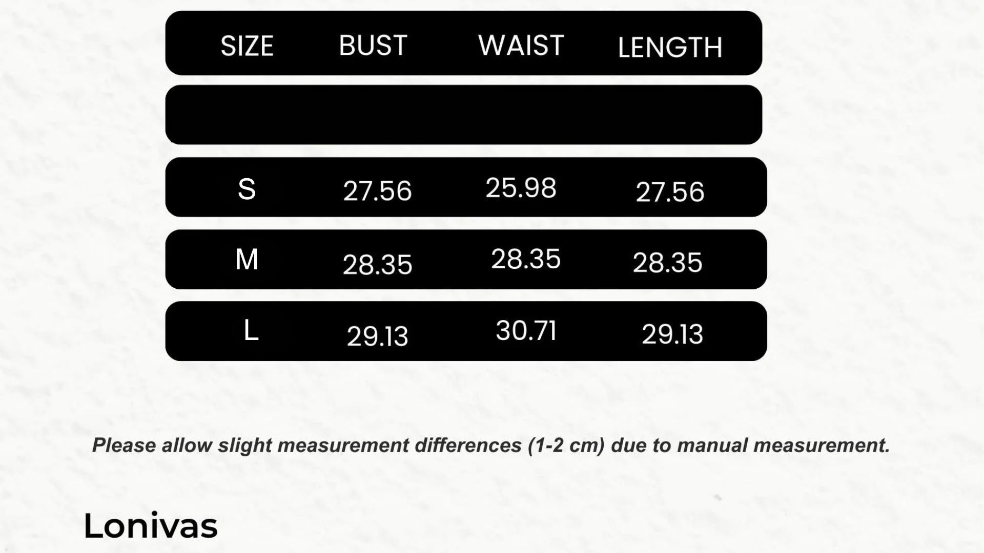 SIZE GUIDE inches
