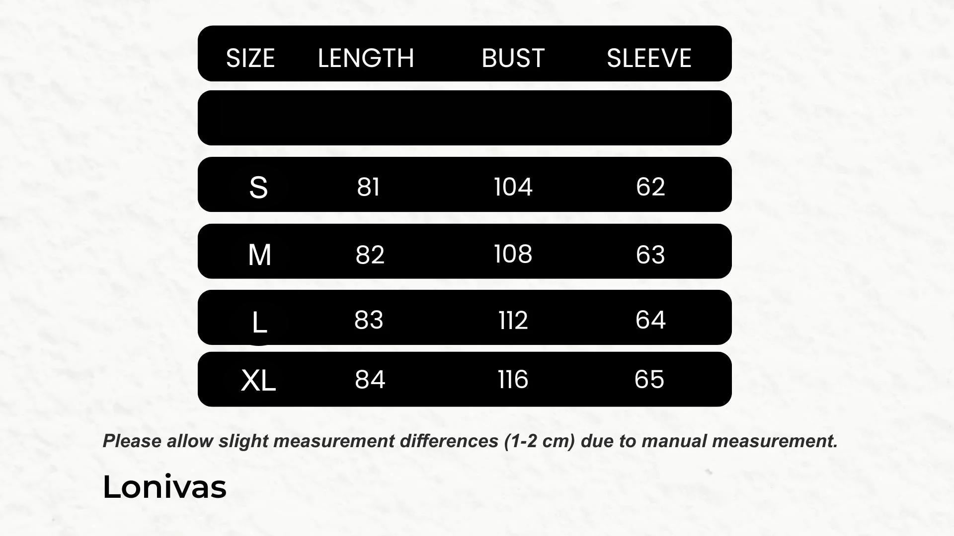 SIZE GUIDE cm