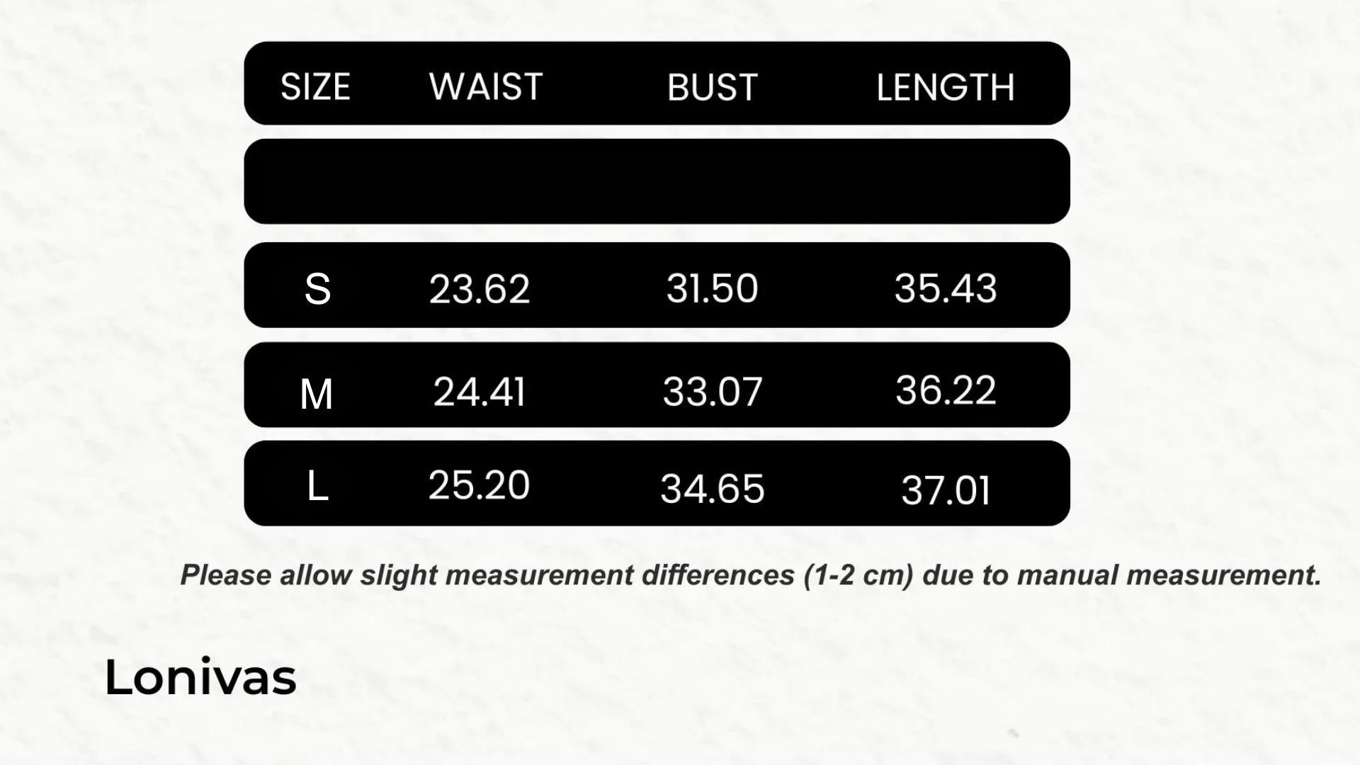 SIZE GUIDE inches