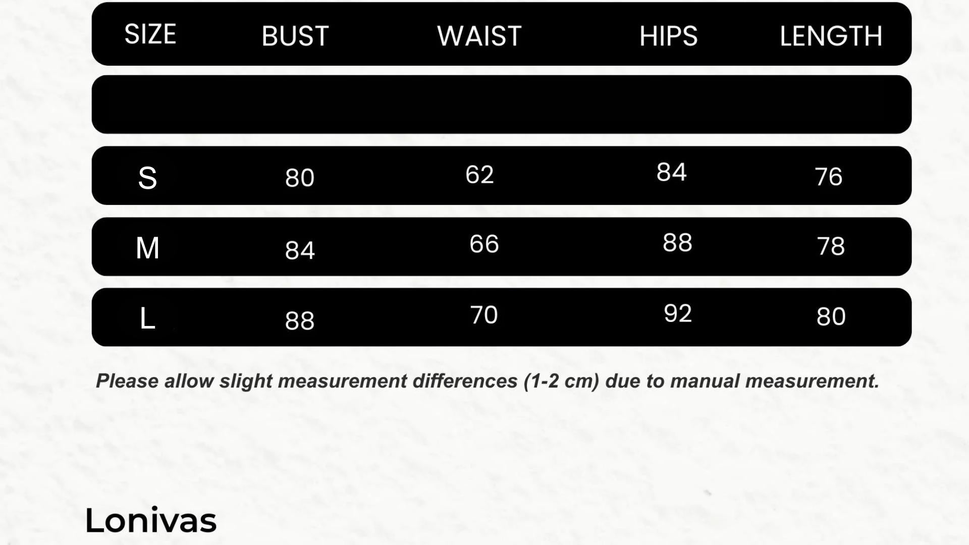SIZE GUIDE cm